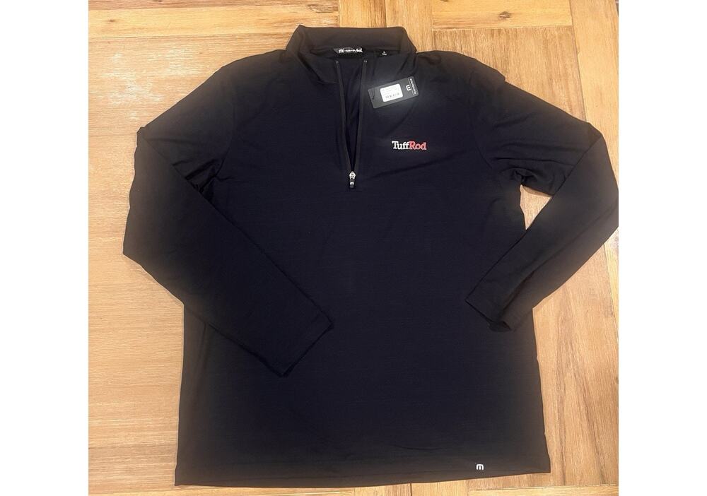 TravisMathew Crestview Quarter Zip Pullover XL Black TuffRod Logo NWT Stretch